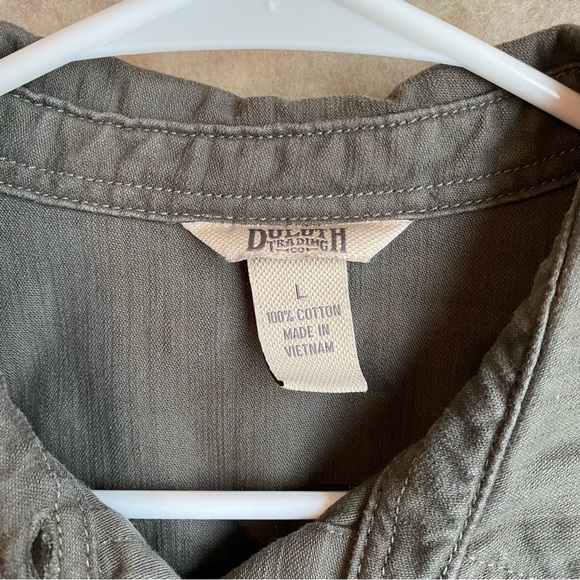 Duluth Trading Co. Women's Heavyweight Canvas Work Shirt Sz L Button Cotton - Picture 5 of 10